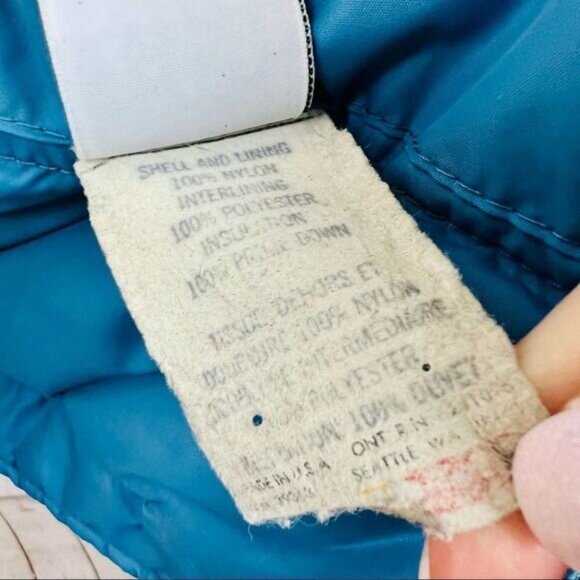 Vintage 70s Robbe Skiwear Apres Ski Outerwear Down Puffer Jacket Blue M - Picture 16 of 16
